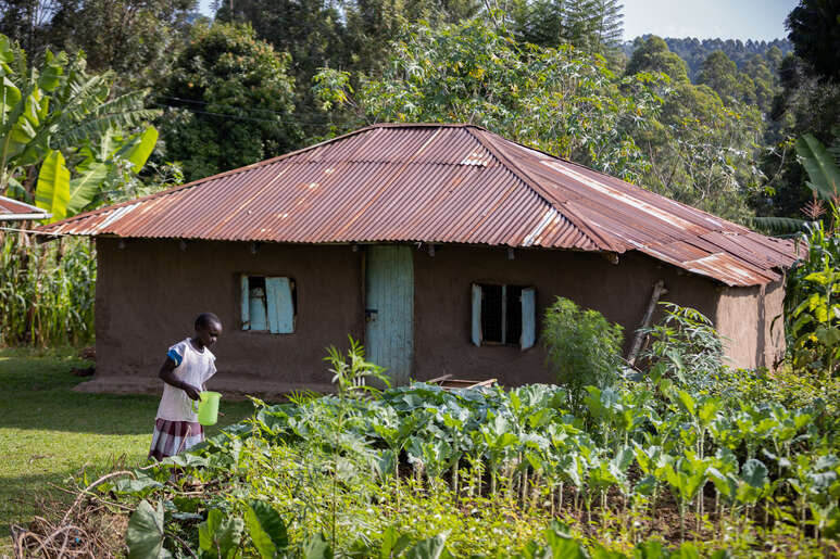 Zu Besuch im Schulgarten in Kenia.
