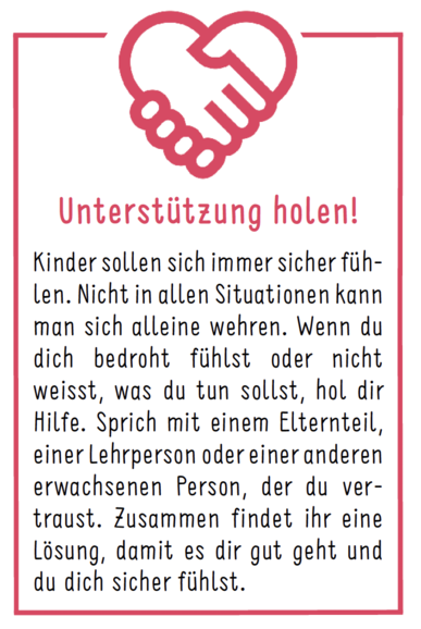 Text, wie man Unterstützung holt.