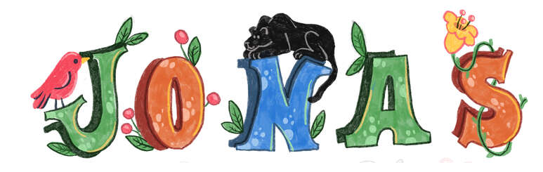 Handletterin Wort Jonas